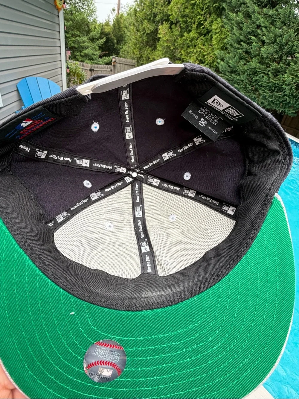 New Era Black Interior Snapback with Red & Blue Patch